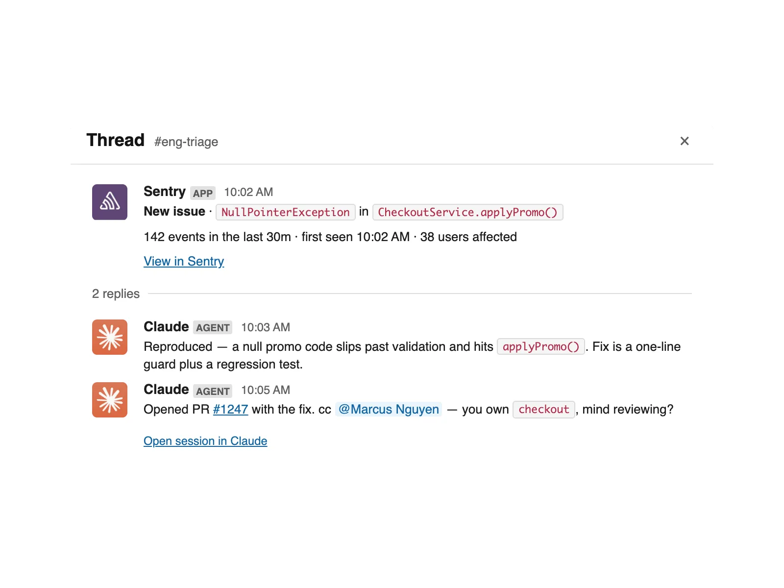 Claude intervient et peut vous taguer en retour — interactive demo
