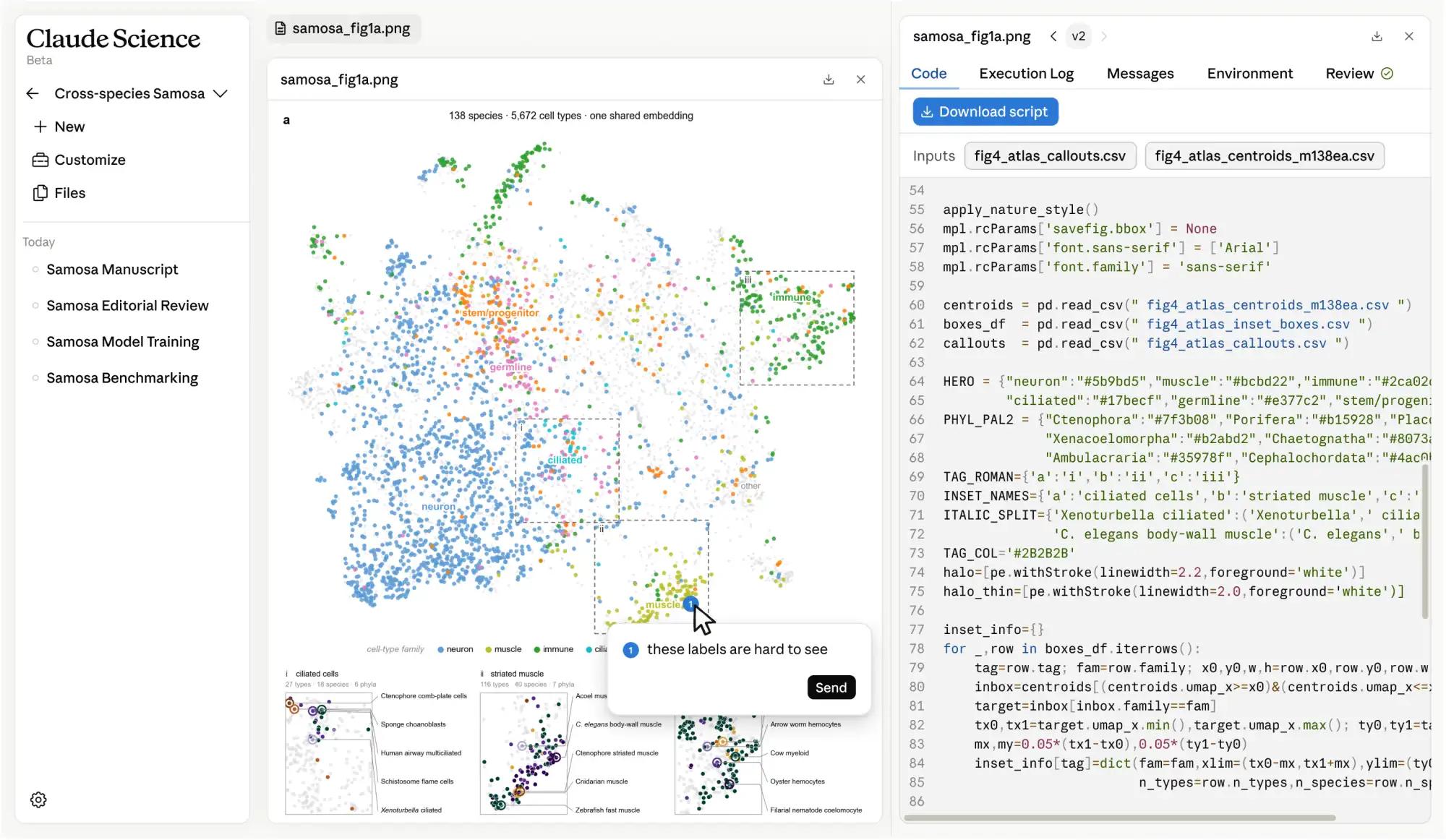 Interactive demo: Rich scientific artifacts, fully reproducible