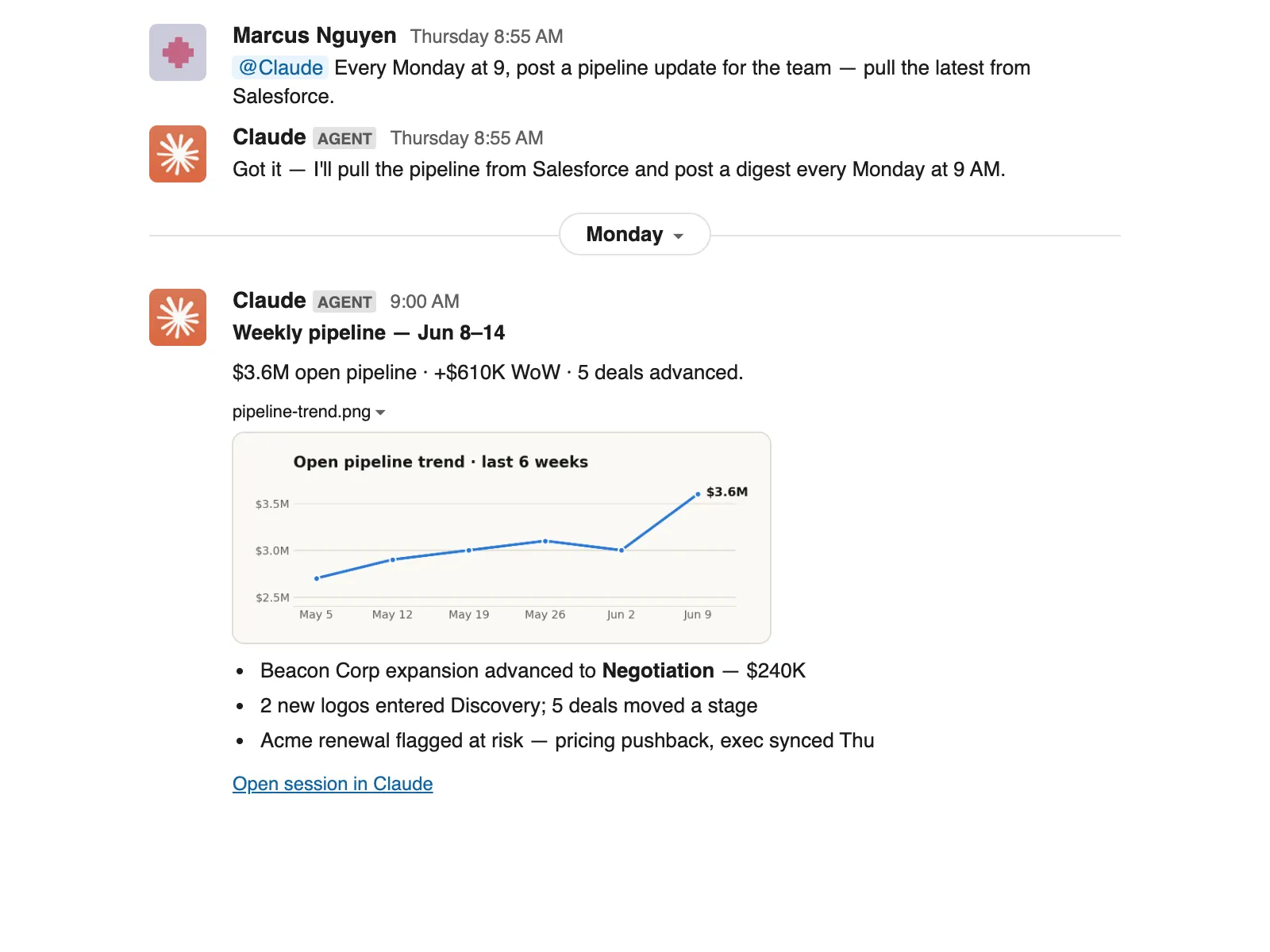 Définissez un planning ou laissez-le exécuter de longues tâches — interactive demo