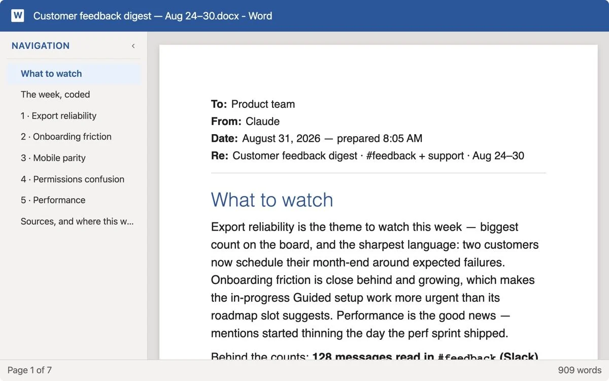 Feedback digest preview